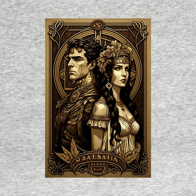 Julius Caesar and Cleopatra by ArtNouveauChic